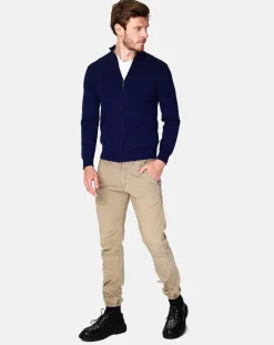 Homme C&Jo Cardigan en Cachemire mélangé Corentin bleu nuit