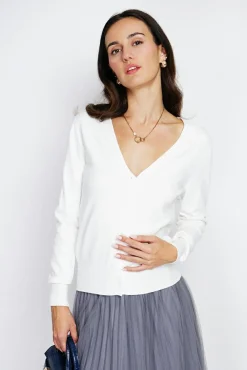 Online Assuili Cardigan en Cachemire mélangé col V naturel