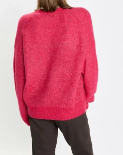 Femme Marc O'Polo Cardigan en Laine & Alpaga mélangés framboise