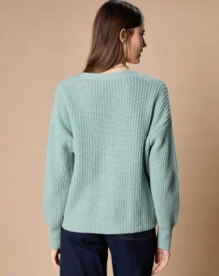 Femme Oscar et Louise Cardigan en Laine & Cachemire mélangés Noémie sauge