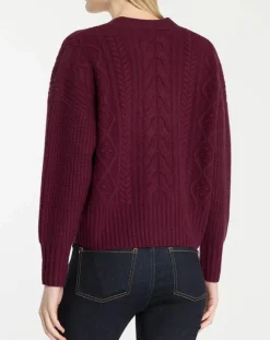 Best Galeries Lafayette Cardigan en Laine & Cachemire Fabiola T col V bordeaux