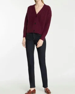 Best Galeries Lafayette Cardigan en Laine & Cachemire Fabiola T col V bordeaux