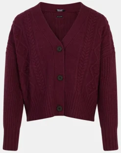 Best Galeries Lafayette Cardigan en Laine & Cachemire Fabiola T col V bordeaux