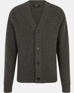 Hot Galeries Lafayette Cardigan en Laine & Cachemire Potecard Gulet Boxy gris foncé