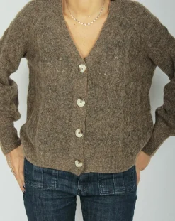 Femme Lauren Vidal Cardigan en Laine & Mohair mélangés Seven moka