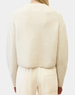 Femme Marc O'Polo Cardigan en Laine mélangée à torsades écru