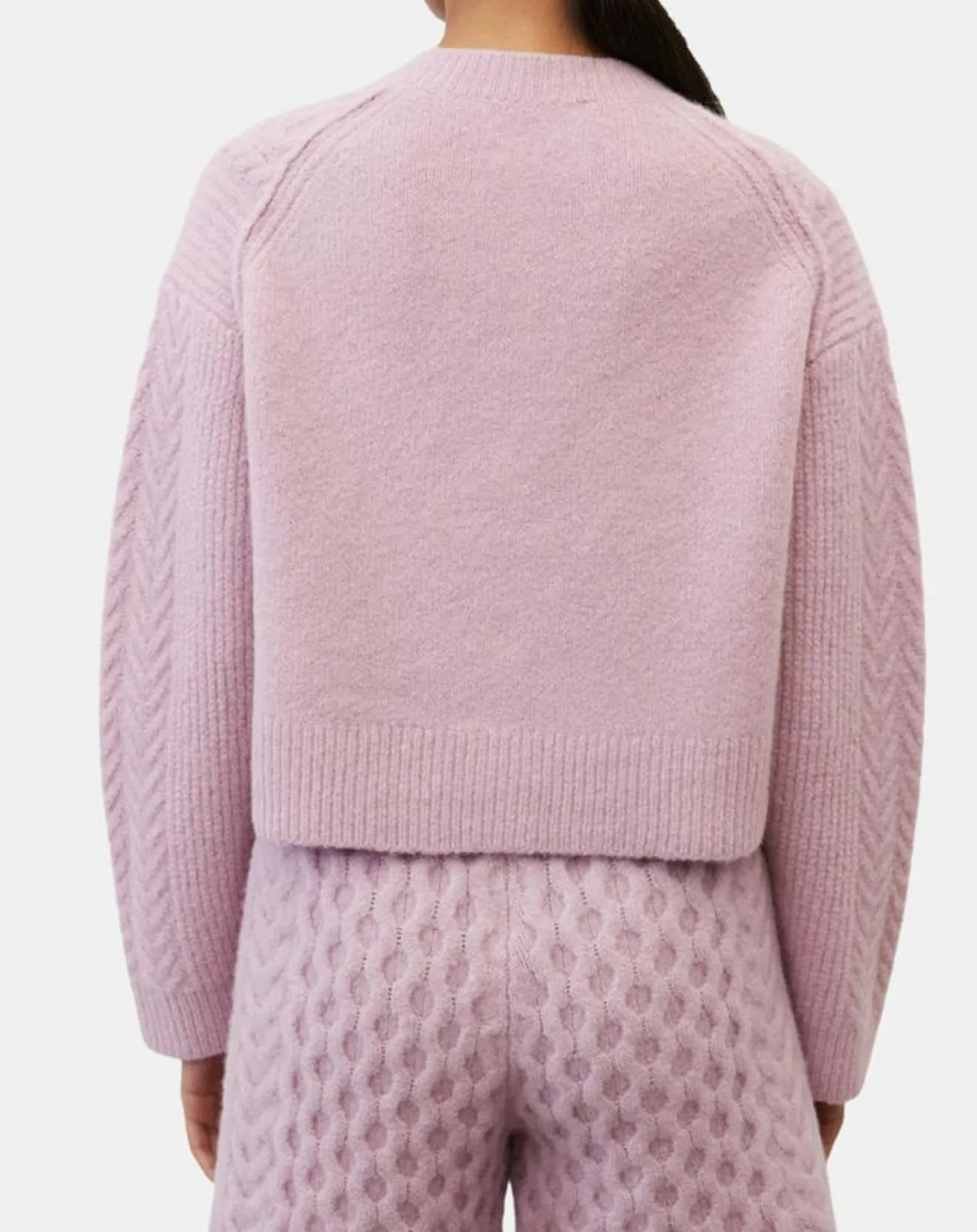Femme Marc O'Polo Cardigan en Laine mélangée à torsades rose