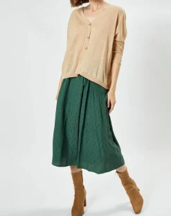 Clearance Maison Anje Cardigan en Lin & Coton Letrope latte