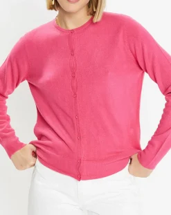 Outlet Galeries Lafayette Cardigan en Maille fine Fanny rose