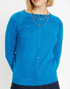 Femme Galeries Lafayette Cardigan en Maille fine Fanny bleu moyen