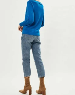 Femme Galeries Lafayette Cardigan en Maille fine Fanny bleu moyen