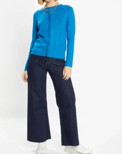 Femme Galeries Lafayette Cardigan en Maille fine Fanny bleu moyen