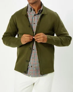 Homme Hackett London Cardigan en Maille kaki