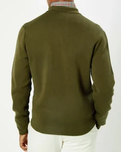 Homme Hackett London Cardigan en Maille kaki