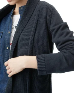 Outlet Marc O'Polo Cardigan long bleu marine