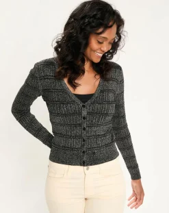 Femme Esprit Cardigan Lurex argenté