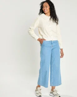 Femme Manoush Cardigan Maille Dentelle ecru