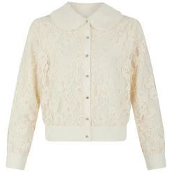 Femme Manoush Cardigan Maille Dentelle ecru