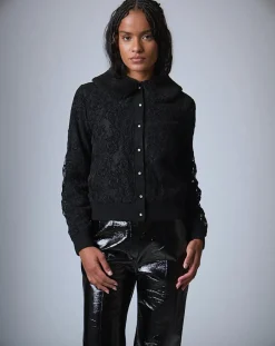 Femme Manoush Cardigan Maille Dentelle noir