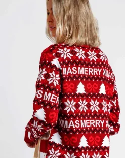 Femme Mr Wonderful Cardigan Noël rouge