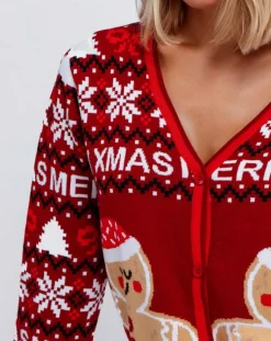 Femme Mr Wonderful Cardigan Noël rouge