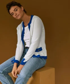 Femme Rodier Cardigan Octavie, contraste blanc