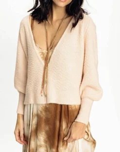 Lauren Vidal Cardigan Store rose pâle