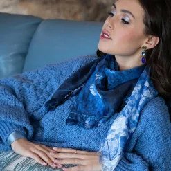 Outlet Petrusse Carré 100% Soie Liv denim - 90x90 cm