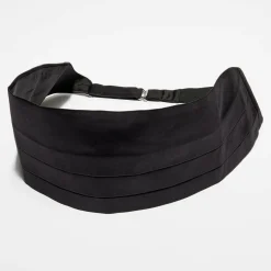 Homme Emporio Armani Ceinture de Smoking 100% Soie Mikael noire