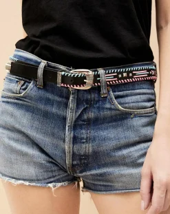 New Wild Ceinture en Cuir Dinka noire