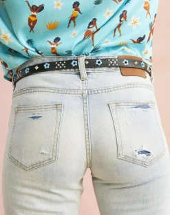 Femme Wild Ceinture en Cuir Discopop noire