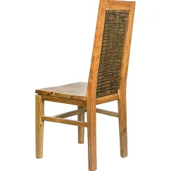 Bois & Chiffons Chaise bois sculpté bicolore acacia maya brun/miel - 45x43x103 cm