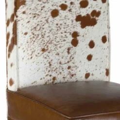 Sale Bois & Chiffons Chaise de bar en acacia et peau de vache Acacia Savage Marron - 46x50x114 cm