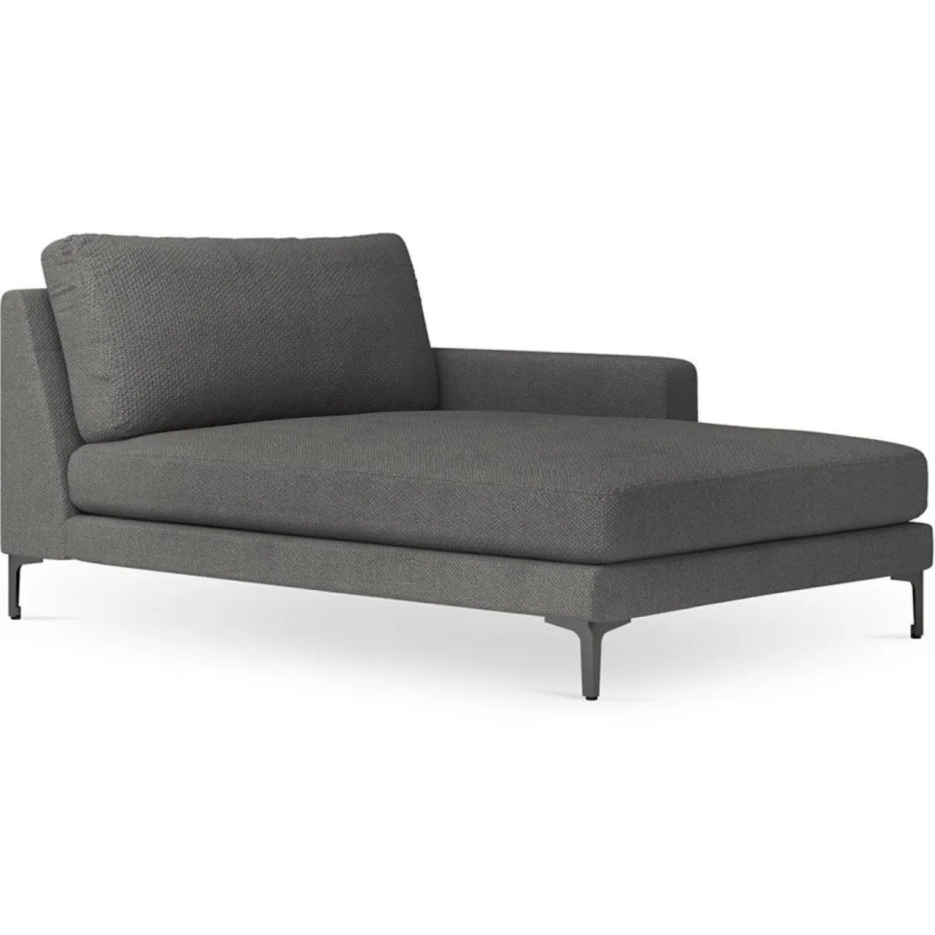 Mazzini Sofas Chaise Longue Droite Venus gris foncé - 160x104x90 cm