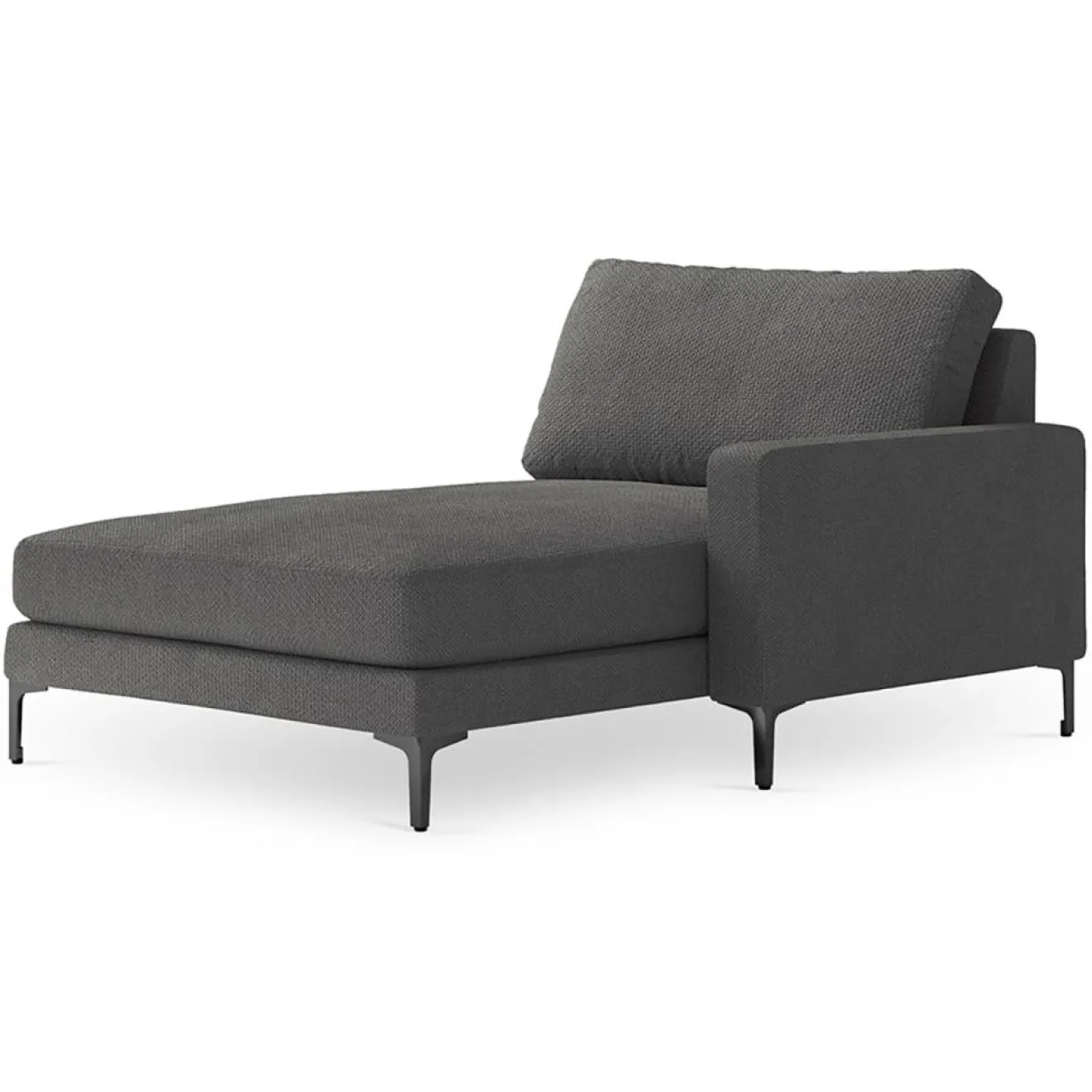 Mazzini Sofas Chaise Longue Droite Venus gris foncé - 160x104x90 cm