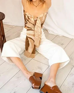 Femme Petrusse Écharpe 100% Coton Bio Onde sable - 70x200 cm