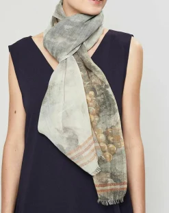 Femme Petrusse Écharpe 100% Laine Un cepage/beige - 60x190 cm