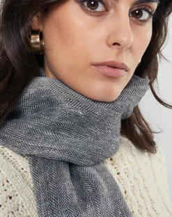 Femme Petrusse Écharpe 100% Lin Volage Graphite - 60x190 cm