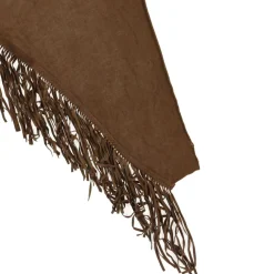 Femme Hotel Particulier Écharpe avec franges en Cuir camel - 220x92 cm