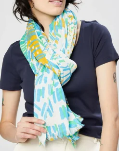 Femme Petrusse Écharpe Calypso azur - 100x200 cm