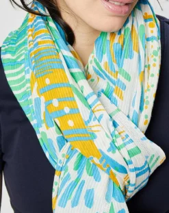 Femme Petrusse Écharpe Calypso azur - 100x200 cm