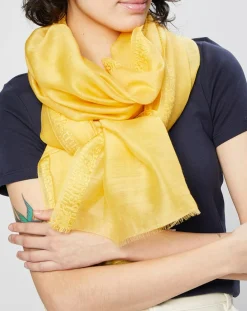 Femme Petrusse Écharpe en Laine & Soie Elegie mimosa - 70x200 cm