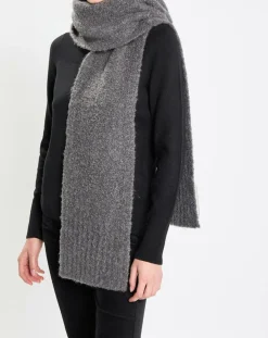 Marc O'Polo Écharpe en Laine mélangée et bouclée gris foncé