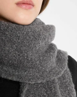 Marc O'Polo Écharpe en Laine mélangée et bouclée gris foncé