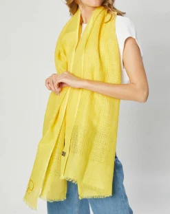 Sale Petrusse Écharpe en Lin & Coton Olaf jaune - 60x190 cm