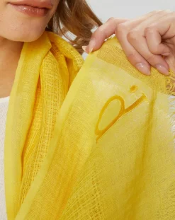 Sale Petrusse Écharpe en Lin & Coton Olaf jaune - 60x190 cm