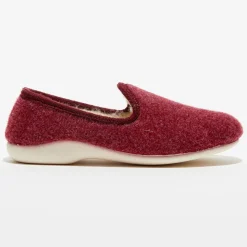 Homme Apologie Studio Chaussons charentais fourrés en Laine bordeaux