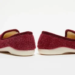 Homme Apologie Studio Chaussons charentais fourrés en Laine bordeaux