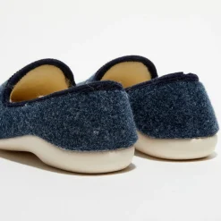 Online Apologie Studio Chaussons charentais fourrés en Laine marine