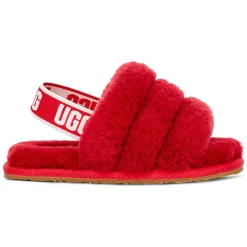 Sale Ugg Chaussons en Peau de Mouton Fluff Yeah rouges